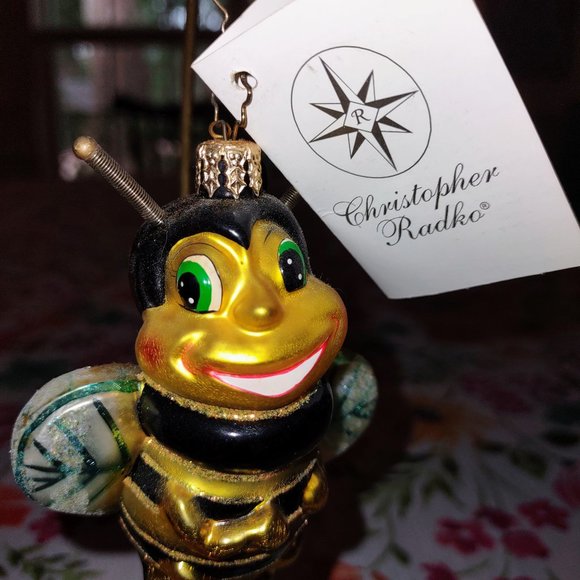 Rare Radko 2001 B. Willikers Honey Bee ornament, and display stand. - Picture 1 of 3